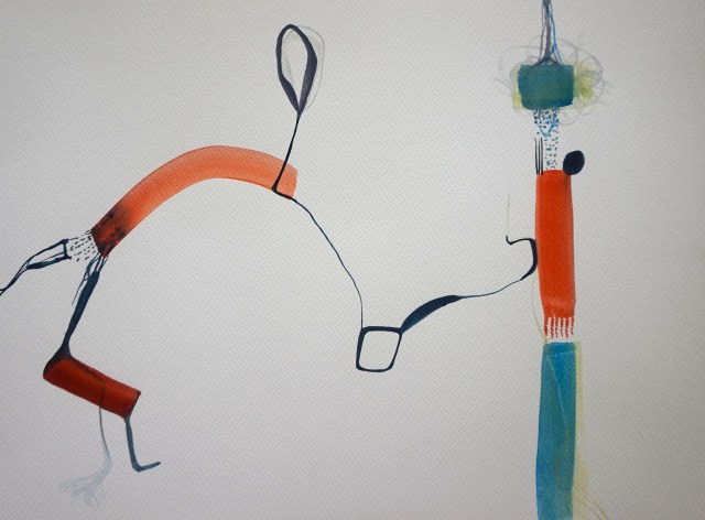 Wired 11, watercolours, 30x40 cm, Laura Barbuto, 2014.