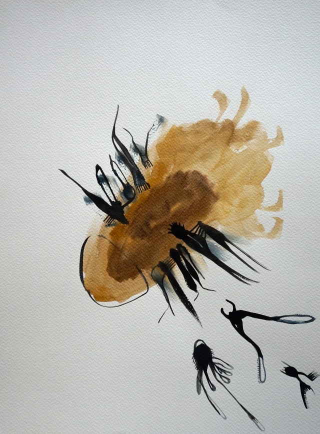 Nasty Little Creatures 5, watercolours, 30 x 40 cm, Laura Barbuto, 2014.