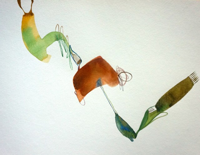 Verde 5 (el baile), watercolours, 30x40 cm, Laura Barbuto, 2013.